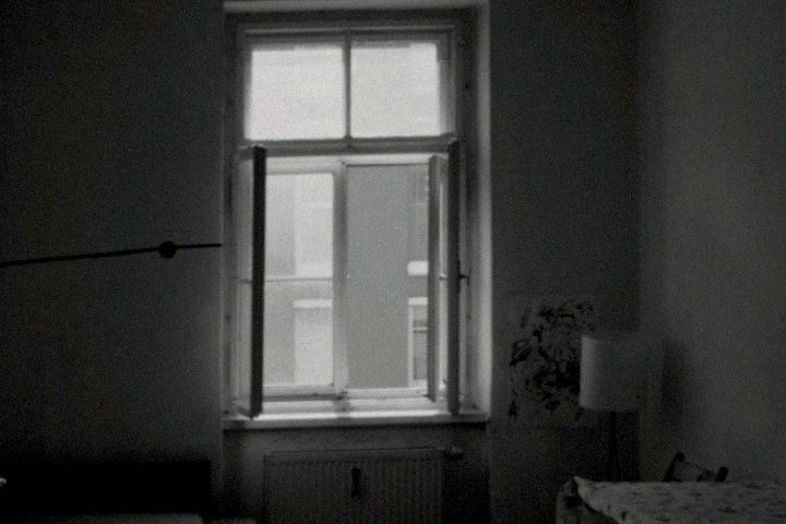 Window of the artist flat above the mur.at office